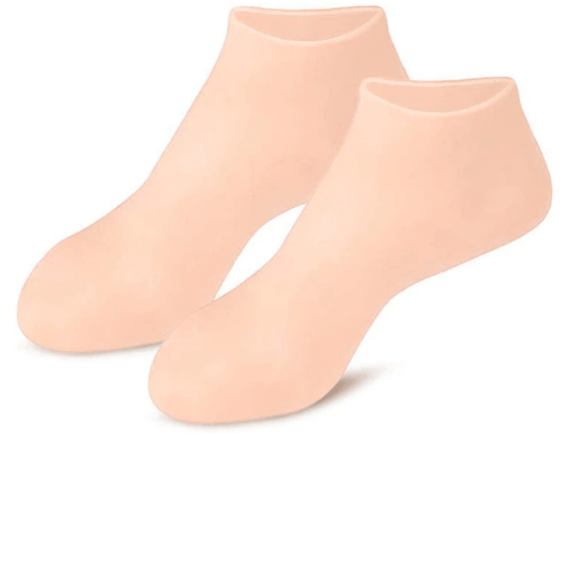 Meia Feminina de Silicone para Hidratar os Pés e Calcanhar